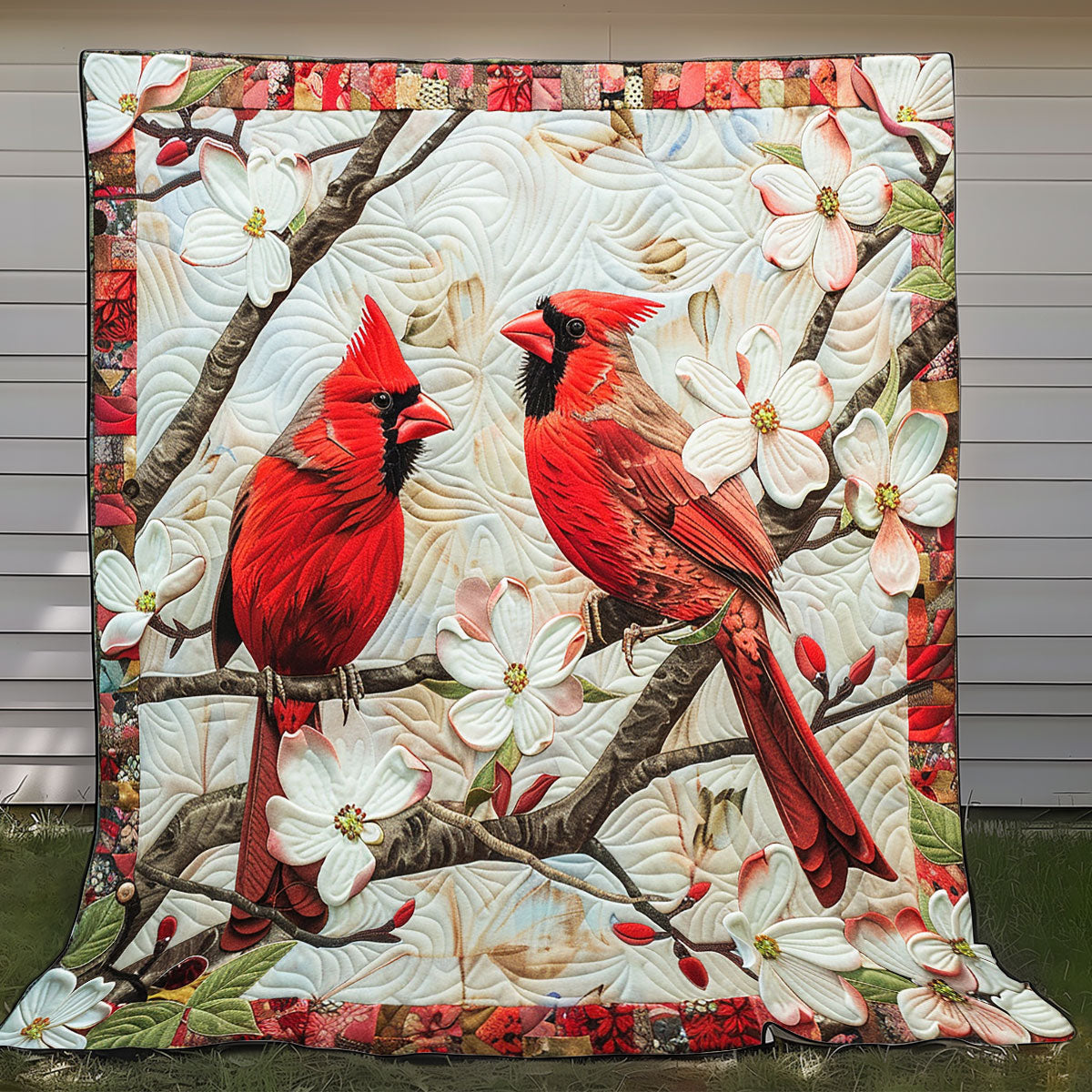 Blooming Cardinals XR1008022CL Quilt