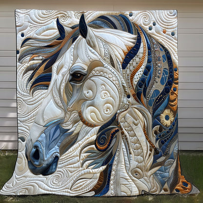 Blue Horse In Wind XR1608017CL Quilt