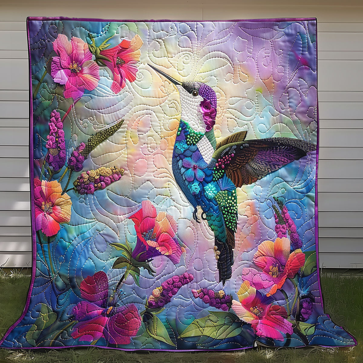 Bright Hummingbird XR1008013CL Quilt