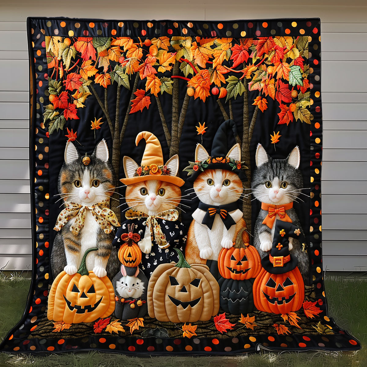 Cat Witch Halloween XR1308051CL Quilt