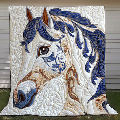 Charming Blue Horse XR0808022CL Quilt