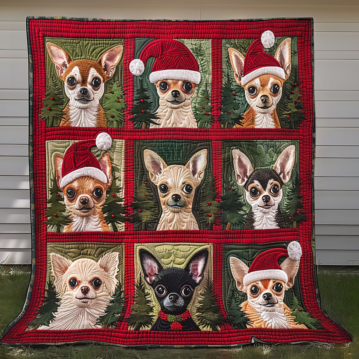 Chihuahua Christmas Tree XR1508020CL Quilt