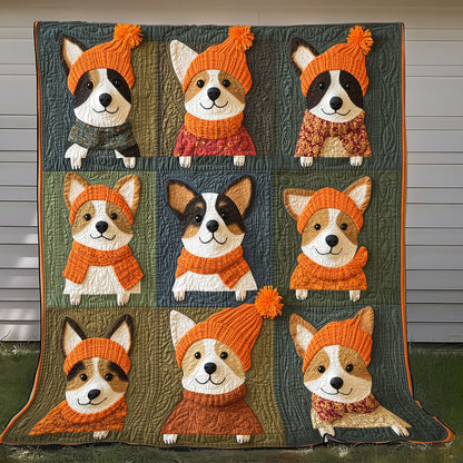 Cute Autumn Corgi XR0808042CL Quilt