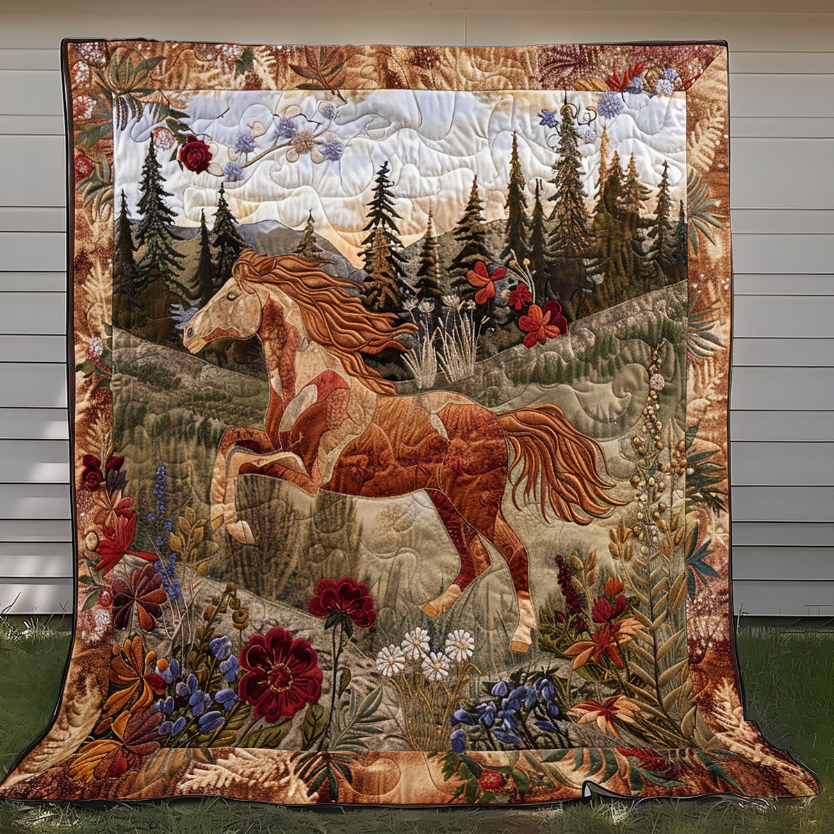 Fabric Brown Horse XR0908019CL Quilt