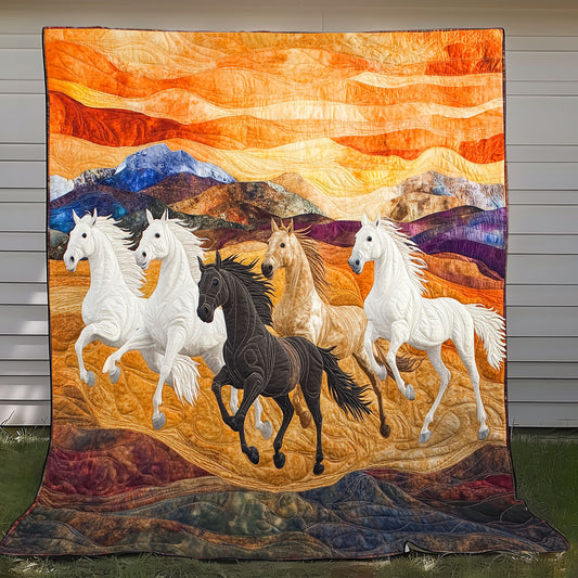 Golden Light Horses XR0808017CL Quilt