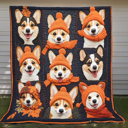 Happy Fall Corgi XR0808029CL Quilt