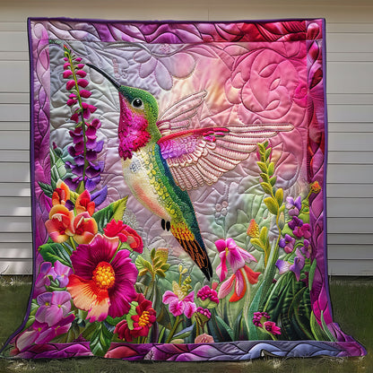 Hummingbird With Flowers XR1008015CL Quilt