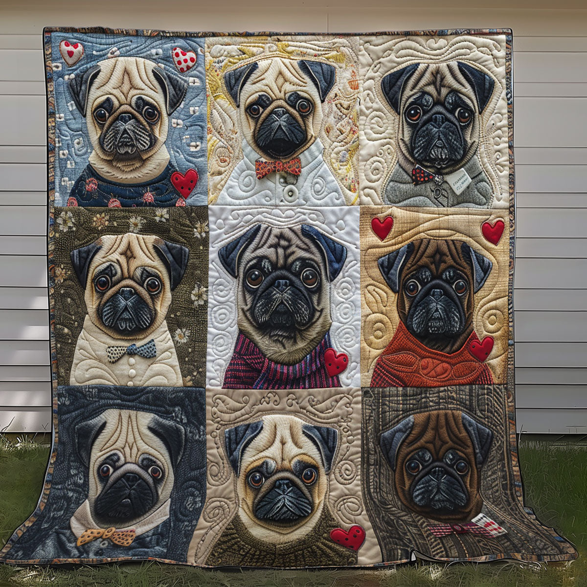 Love Pugs XR2308001CL Quilt