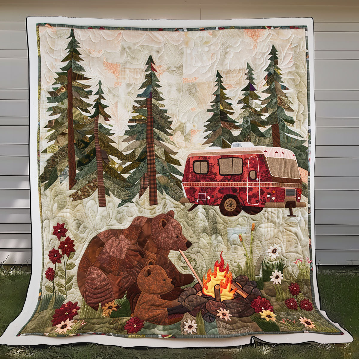 Mommy Bear Camp Fire XR2208018CL Quilt