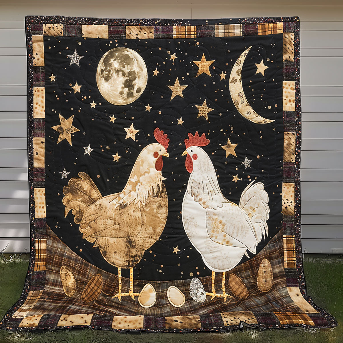 Moonlight Chickens XR1308054CL Quilt