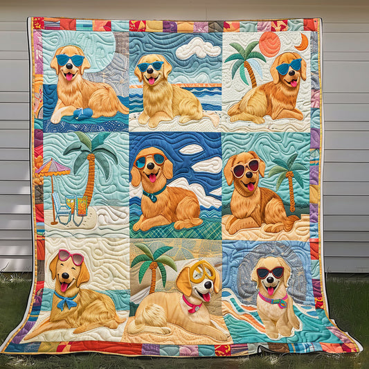 Ocean Golden Retriever Playtime XR2408022CL Quilt