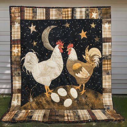 Patchwork Couple Chicken XR1308056CL Quilt