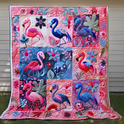Pink And Blue Flamingos XR2208004CL Quilt