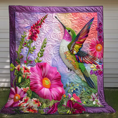 Pink Garden Hummingbird XR1008012CL Quilt
