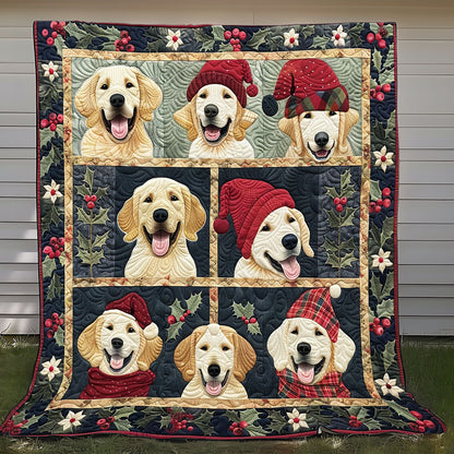 Red Hats Golden Retrievers XR1408001CL Quilt