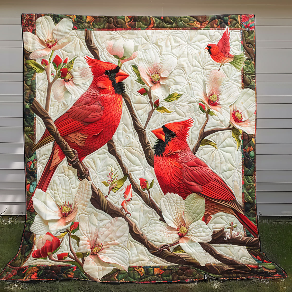 Spring Season Cardinals XR1008021CL Quilt