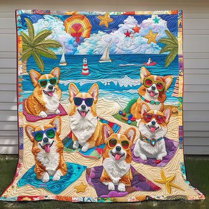 Sunny Corgi Adventures XR2408014CL Quilt