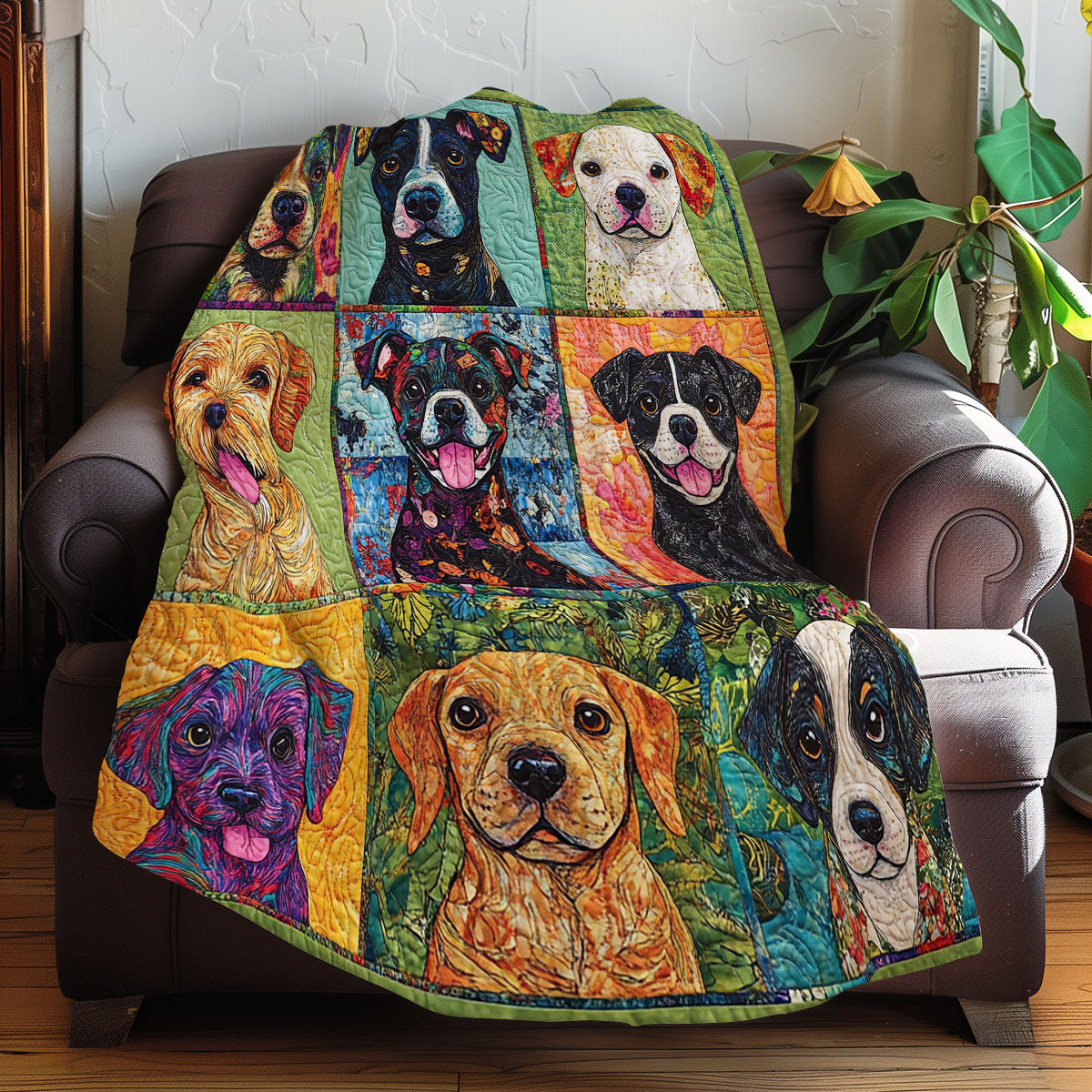 Attractive Dogs XR0508043CL Quilt