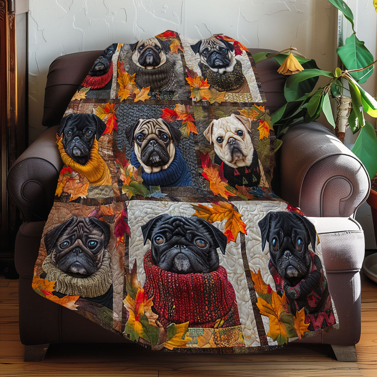 Autumn Pug Pals XR3107002CL Quilt