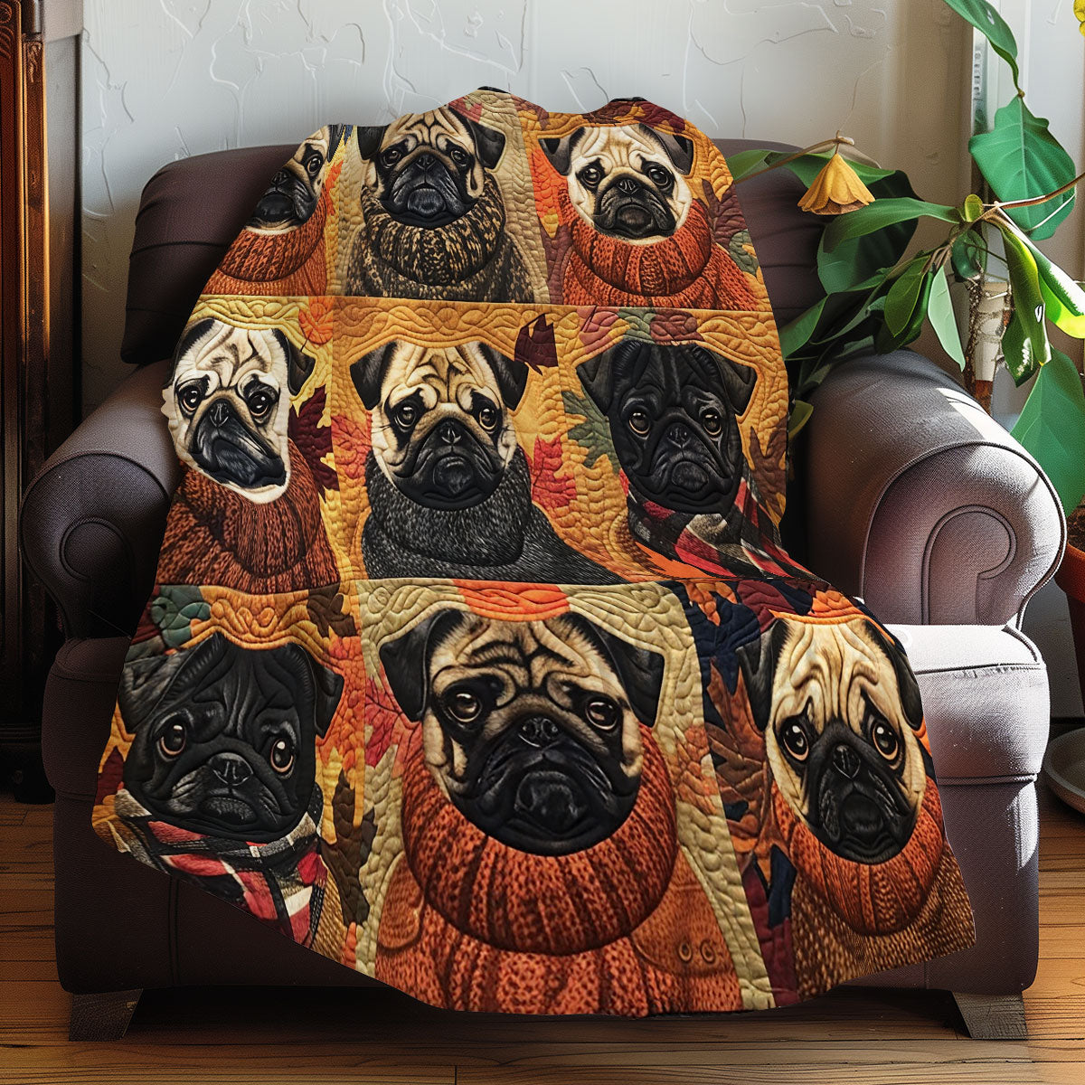 Autumn Pugs XR3107001CL Quilt