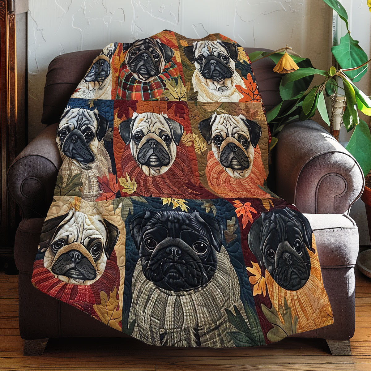 Autumn Scarf Pugs XR3107003CL Quilt