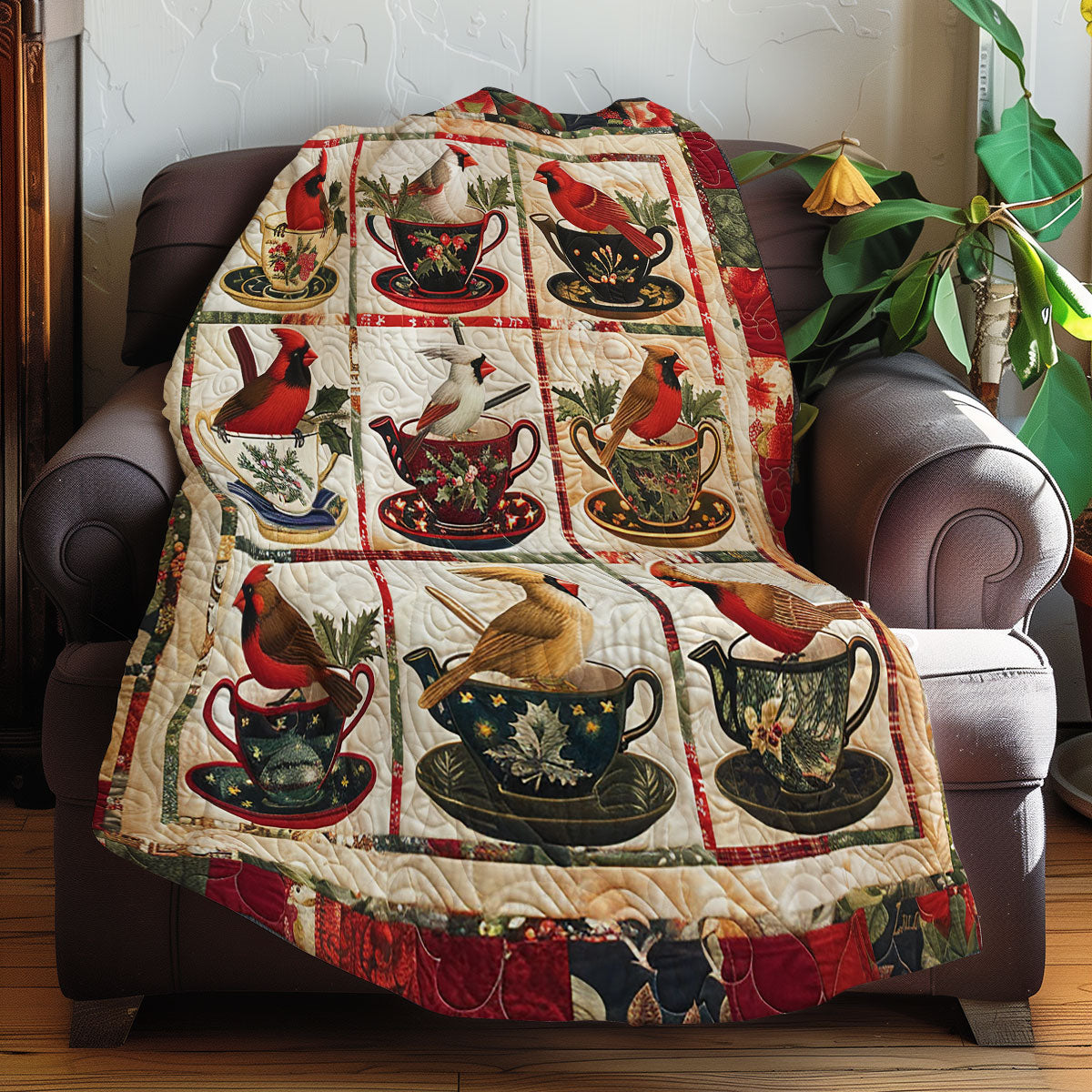 Cardinal Holly And Berries XR2408003CL Quilt