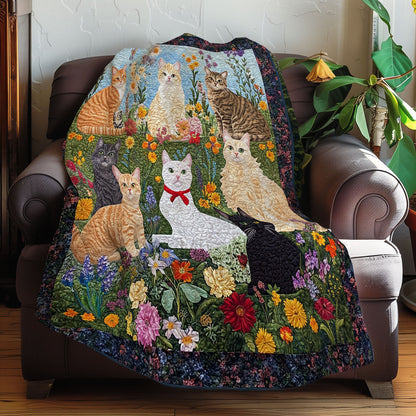 Cat In Flower Garden XR0708001CL Quilt