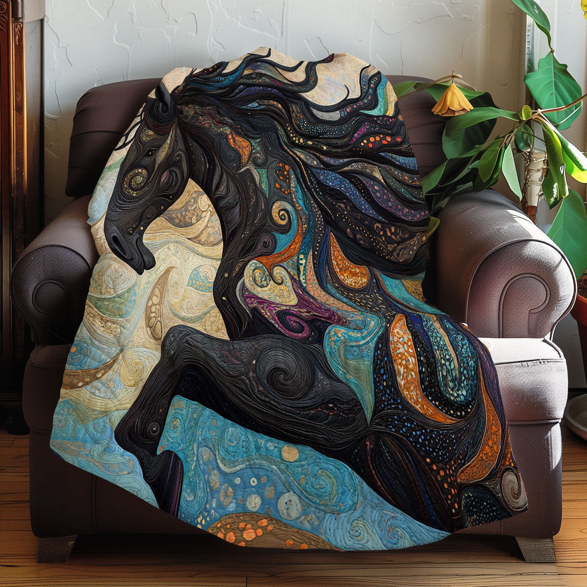 Charming Black Horse XR0808036CL Quilt