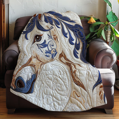 Charming Blue Horse XR0808022CL Quilt