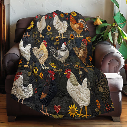 Chicken And Sunflowers XR0607007CL Quilt