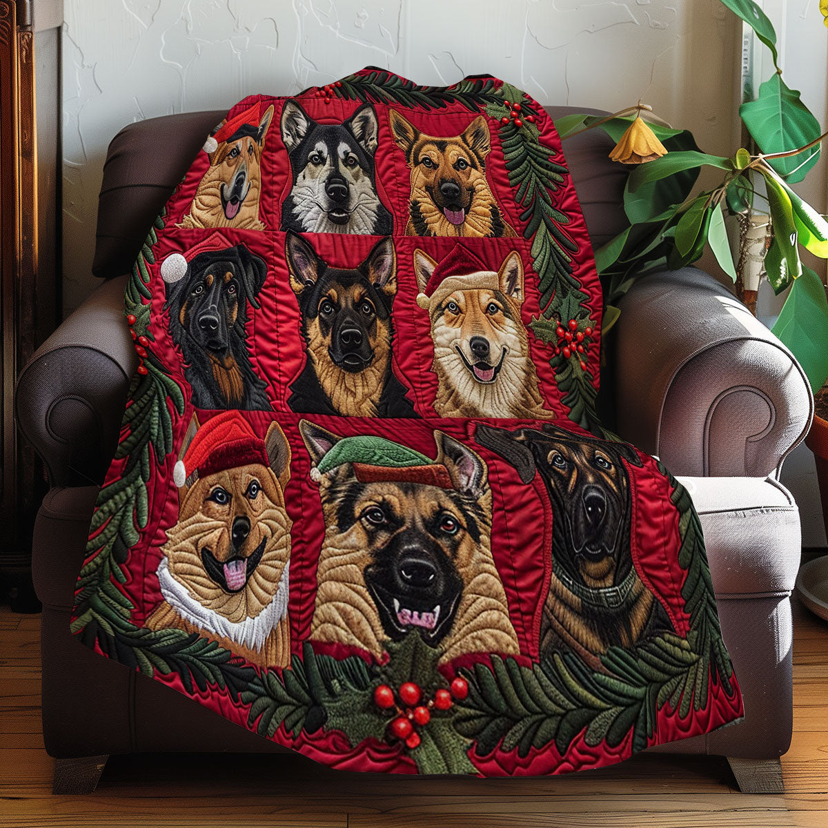 Christmas German Shepherds XR1508022CL Quilt