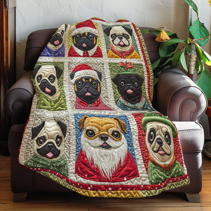 Christmas Pugs XR0108029CL Quilt