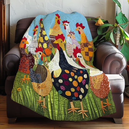 Colorful Chickens XR0608026CL Quilt