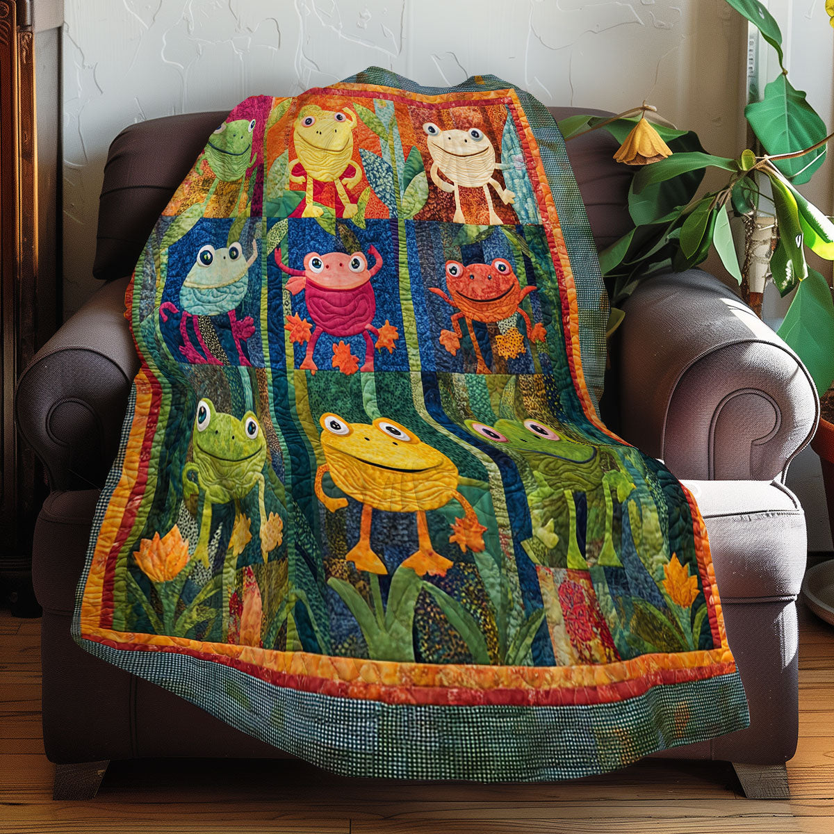 Colorful Frogs XR0108002CL Quilt