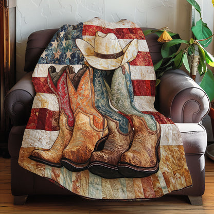 Cowboy Boots And American Flag XR0508024CL Quilt