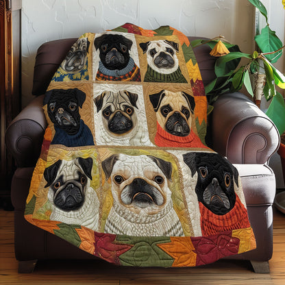 Cozy Fall Pugs XR3107004CL Quilt