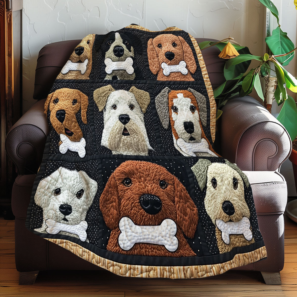 Dogs And Bones XR0608001CL Quilt