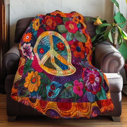 Floral Hippie Peace XR2207001CL Quilt