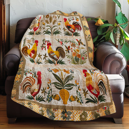 Floral Sun Chickens XR2607004CL Quilt