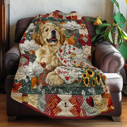 Happy Valentine Golden Retriever XR0907018CL Quilt