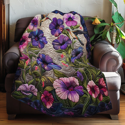 Hummingbirds And Purple Flowers XR1907009CL Quilt