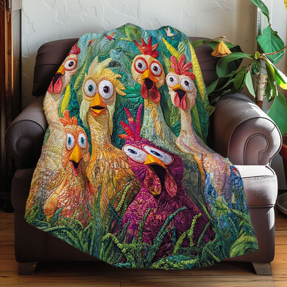 Jungle Funny Chickens XR0208008CL Quilt