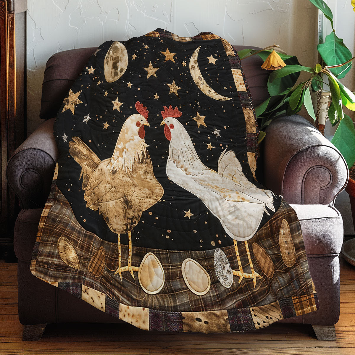 Moonlight Chickens XR1308054CL Quilt