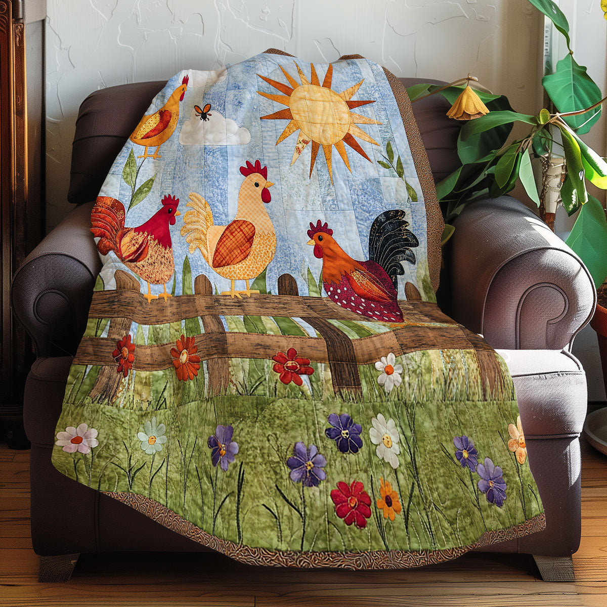 Morning Chickens XR0508038CL Quilt