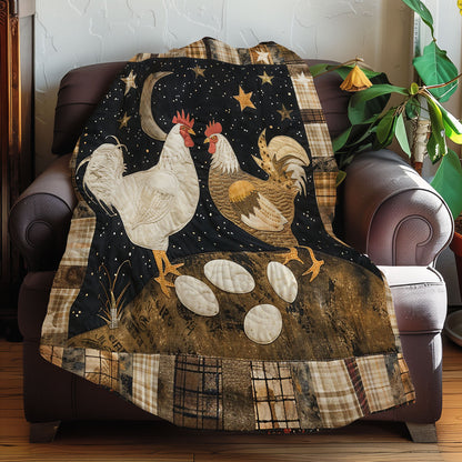 Patchwork Couple Chicken XR1308056CL Quilt