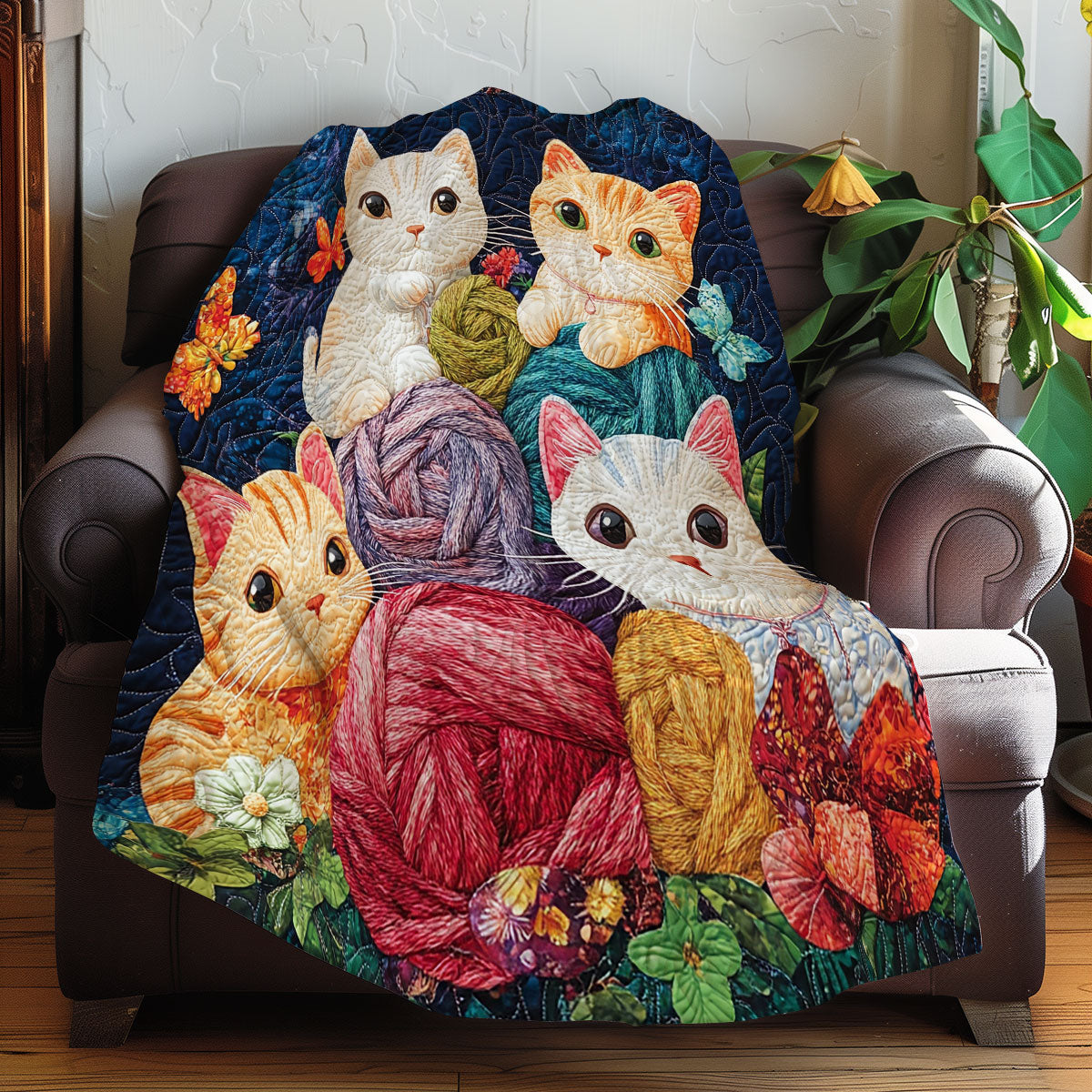 Playful Cats And Butterflies XR0208013CL Quilt