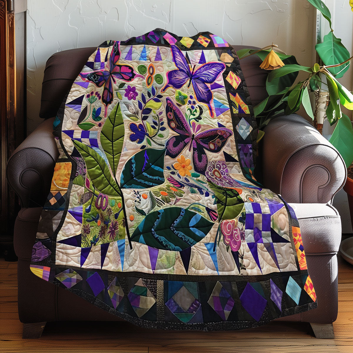 Purple Butterflies XR0107001CL Quilt