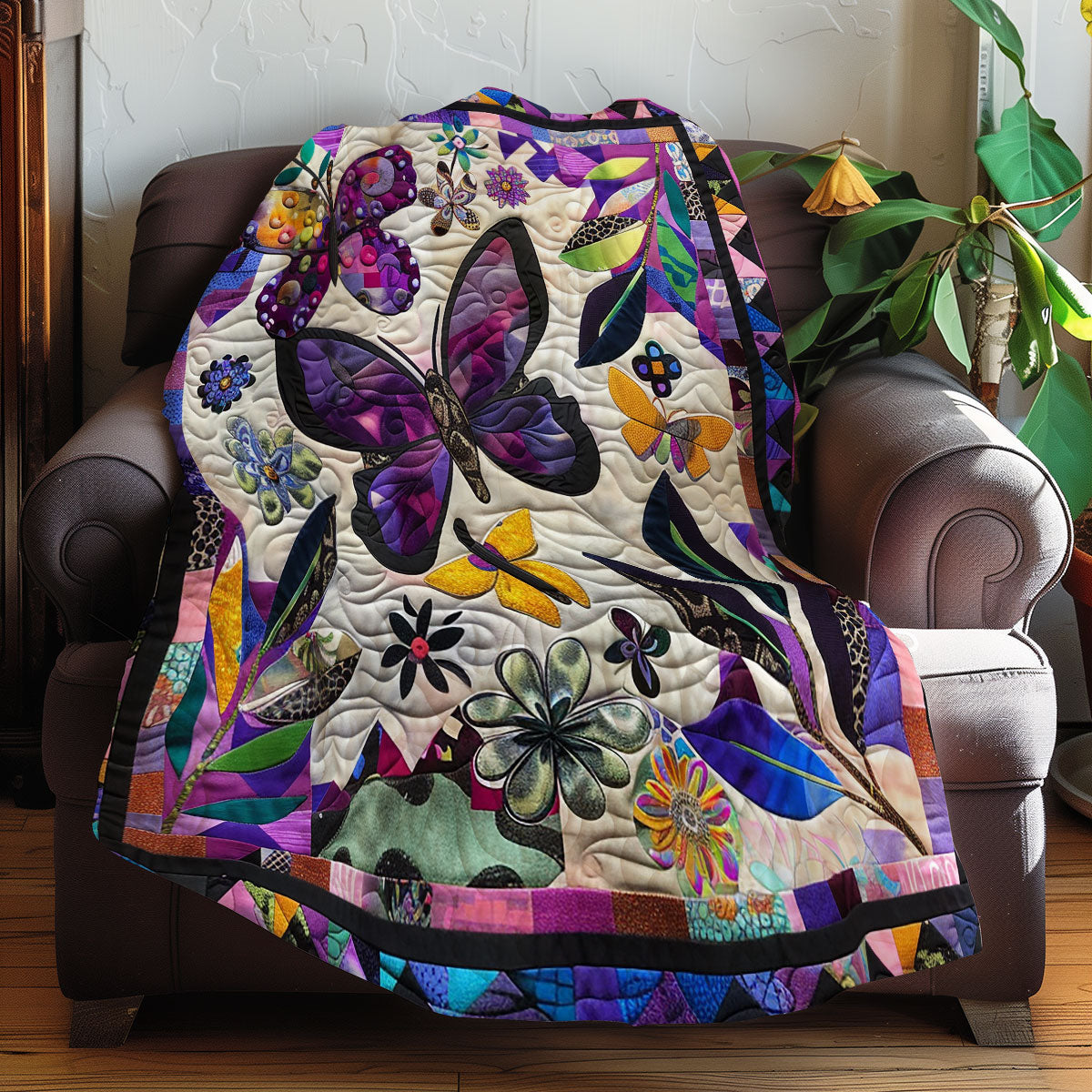 Purple Butterflies XR0107003CL Quilt