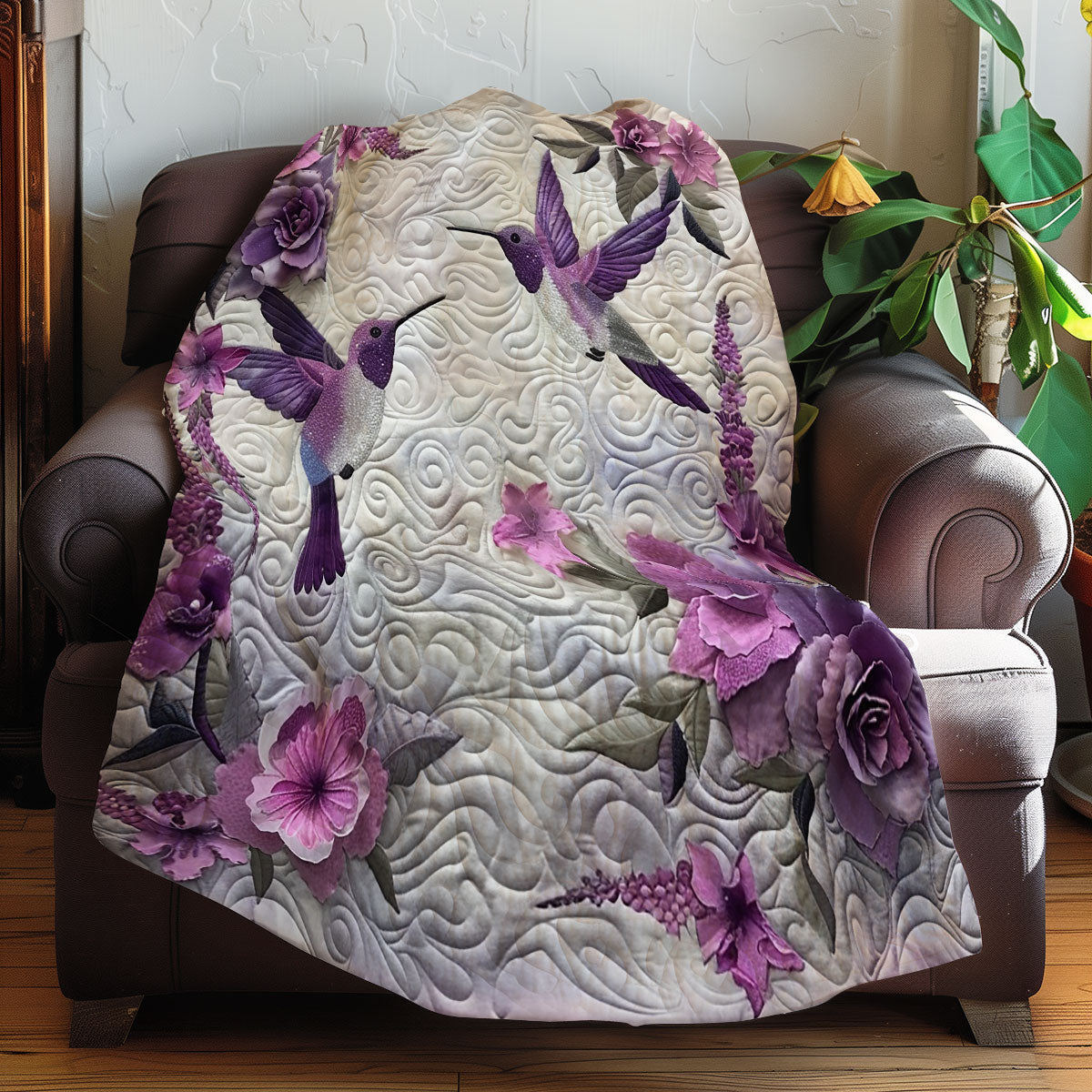 Purple Couple Hummingbird XR0807008CL Quilt