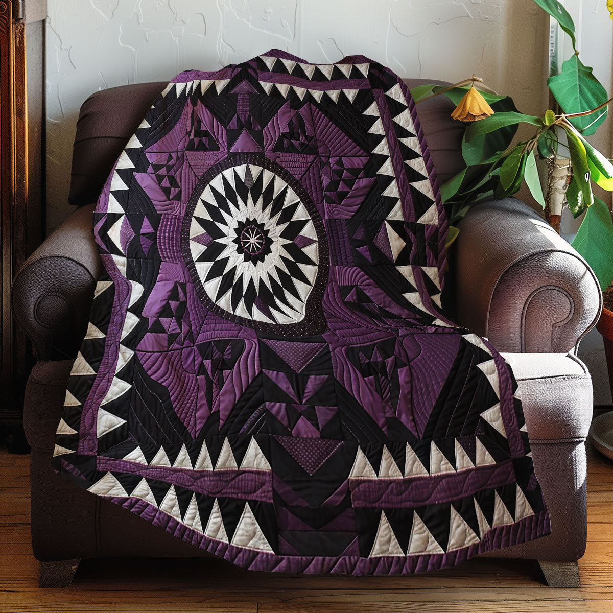 Purple Native American Star XR1107008CL Quilt